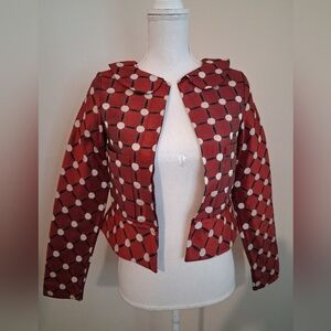 Marni Burgundy Polka Dot Cropped Jacket Size 2